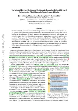 Variational Reward Estimator Bottleneck: Learning Robust Reward
  Estimator for Multi-Domain Task-Oriented Dialog