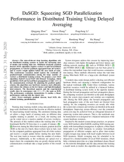 DaSGD: Squeezing SGD Parallelization Performance in Distributed Training
  Using Delayed Averaging