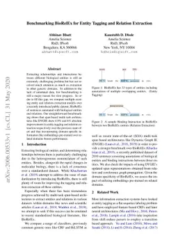 Benchmarking BioRelEx for Entity Tagging and Relation Extraction