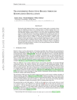 Transferring Inductive Biases through Knowledge Distillation