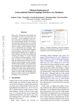 Efficient Deployment of Conversational Natural Language Interfaces over
  Databases