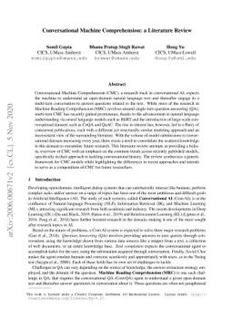 Conversational Machine Comprehension: a Literature Review