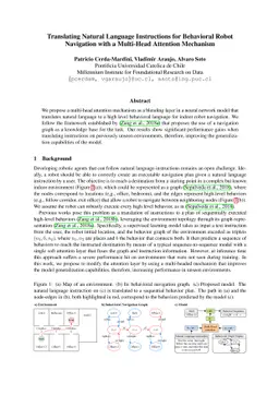 Translating Natural Language Instructions for Behavioral Robot
  Navigation with a Multi-Head Attention Mechanism