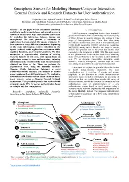 Smartphone Sensors for Modeling Human-Computer Interaction: General
  Outlook and Research Datasets for User Authentication