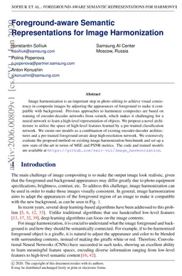 Foreground-aware Semantic Representations for Image Harmonization