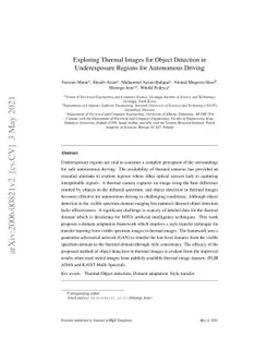 Exploring Thermal Images for Object Detection in Underexposure Regions
  for Autonomous Driving