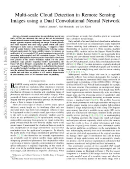 Multi-scale Cloud Detection in Remote Sensing Images using a Dual
  Convolutional Neural Network
