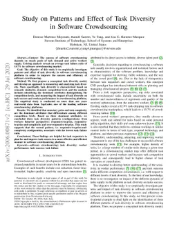 Study on Patterns and Effect of Task Diversity in Software Crowdsourcing