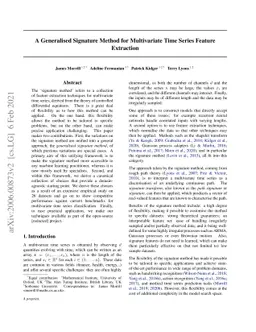 A Generalised Signature Method for Multivariate Time Series Feature
  Extraction
