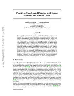 PlanGAN: Model-based Planning With Sparse Rewards and Multiple Goals