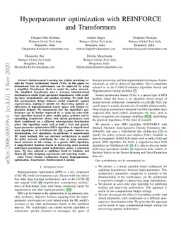 Hyperparameter optimization with REINFORCE and Transformers