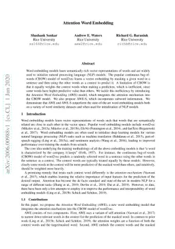 Attention Word Embedding