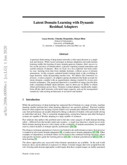 Latent Domain Learning with Dynamic Residual Adapters