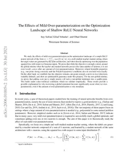 The Effects of Mild Over-parameterization on the Optimization Landscape
  of Shallow ReLU Neural Networks