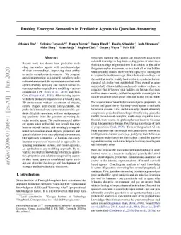 Probing Emergent Semantics in Predictive Agents via Question Answering