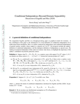 Conditional Independence Beyond Domain Separability: Discussion of
  Engelke and Hitz (2020)