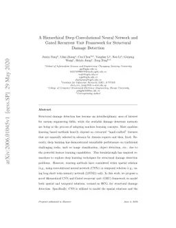 A Hierarchical Deep Convolutional Neural Network and Gated Recurrent
  Unit Framework for Structural Damage Detection