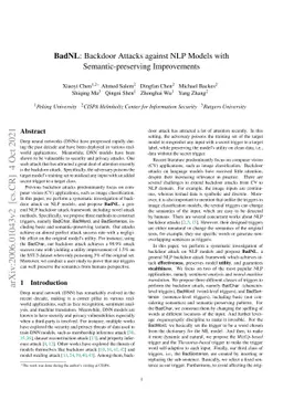 BadNL: Backdoor Attacks against NLP Models with Semantic-preserving
  Improvements
