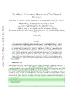 Model-Based Reinforcement Learning with Value-Targeted Regression