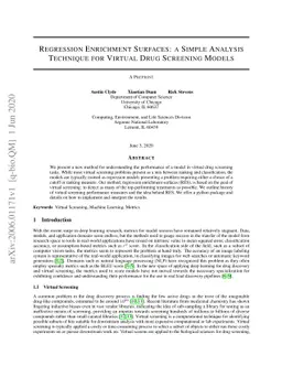 Regression Enrichment Surfaces: a Simple Analysis Technique for Virtual
  Drug Screening Models