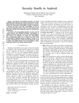 Security Smells in Android