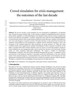 Crowd simulation for crisis management: the outcomes of the last decade