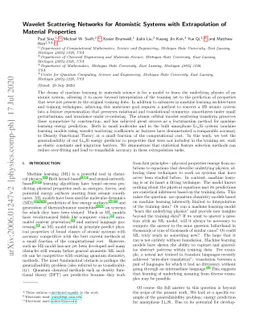 Wavelet Scattering Networks for Atomistic Systems with Extrapolation of
  Material Properties