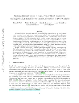 Walking through Doors is Hard, even without Staircases: Universality and PSPACE-hardness of Planar Door Gadgets