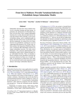 From Sets to Multisets: Provable Variational Inference for Probabilistic
  Integer Submodular Models