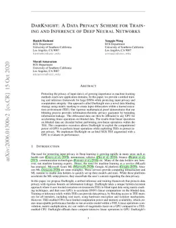 DarKnight: A Data Privacy Scheme for Training and Inference of Deep
  Neural Networks