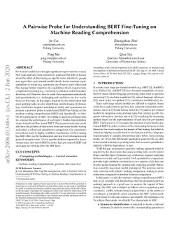 A Pairwise Probe for Understanding BERT Fine-Tuning on Machine Reading
  Comprehension