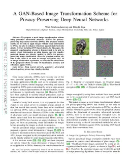 A GAN-Based Image Transformation Scheme for Privacy-Preserving Deep
  Neural Networks