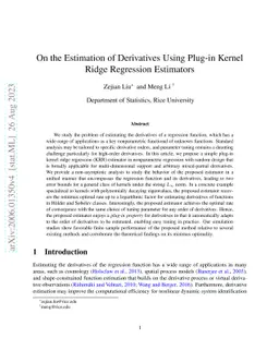 On the Estimation of Derivatives Using Plug-in Kernel Ridge Regression
  Estimators