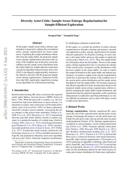 Diversity Actor-Critic: Sample-Aware Entropy Regularization for
  Sample-Efficient Exploration