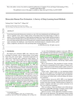 Monocular Human Pose Estimation: A Survey of Deep Learning-based Methods