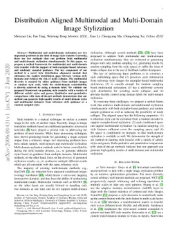 Distribution Aligned Multimodal and Multi-Domain Image Stylization