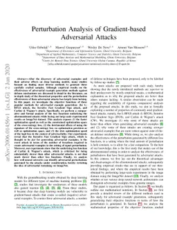Perturbation Analysis of Gradient-based Adversarial Attacks
