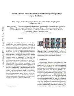 Channel Attention based Iterative Residual Learning for Depth Map
  Super-Resolution