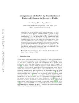 Interpretation of ResNet by Visualization of Preferred Stimulus in
  Receptive Fields