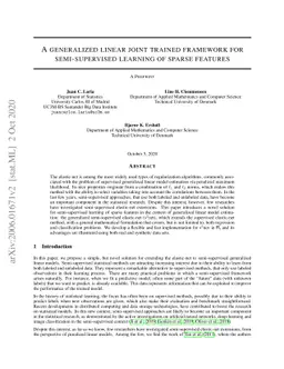 A generalized linear joint trained framework for semi-supervised
  learning of sparse features