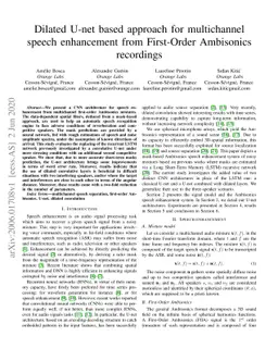Dilated U-net based approach for multichannel speech enhancement from
  First-Order Ambisonics recordings