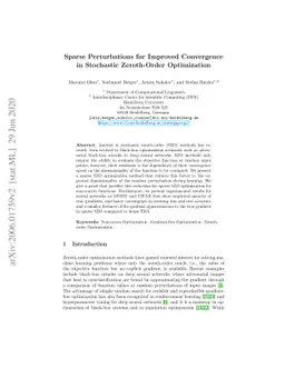 Sparse Perturbations for Improved Convergence in Stochastic Zeroth-Order
  Optimization