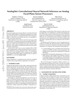 AnalogNet: Convolutional Neural Network Inference on Analog Focal Plane
  Sensor Processors