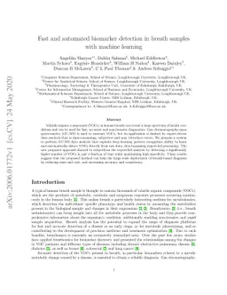 Fast and automated biomarker detection in breath samples with machine
  learning