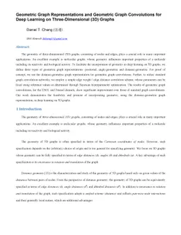 Geometric Graph Representations and Geometric Graph Convolutions for
  Deep Learning on Three-Dimensional (3D) Graphs