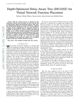 Depth-Optimized Delay-Aware Tree (DO-DAT) for Virtual Network Function
  Placement