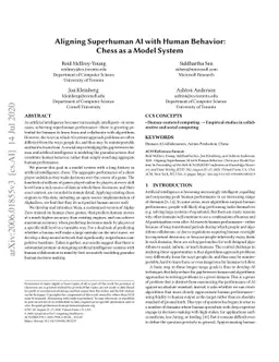 Aligning Superhuman AI with Human Behavior: Chess as a Model System