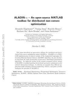 ALADIN-$α$ -- An open-source MATLAB toolbox for distributed
  non-convex optimization