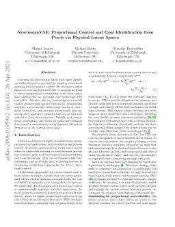 NewtonianVAE: Proportional Control and Goal Identification from Pixels
  via Physical Latent Spaces