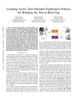 Learning Active Task-Oriented Exploration Policies for Bridging the
  Sim-to-Real Gap